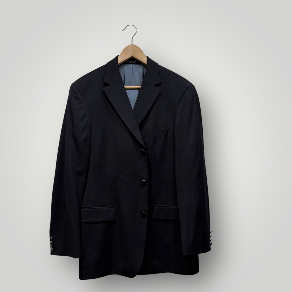 Hugo Boss Rossellini US Blazer Mens 40S Navy Blue Super 100 Virgin Wool 3-Button